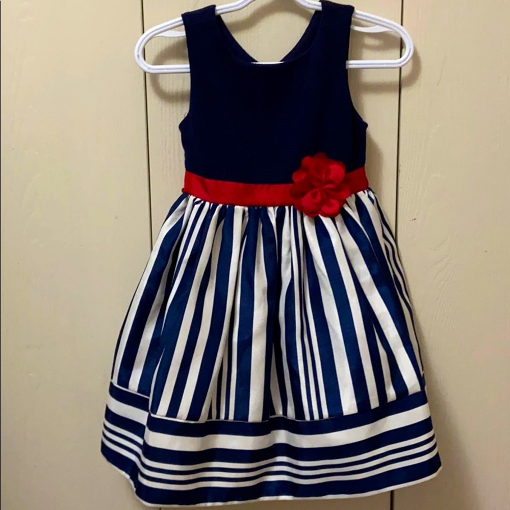Jona Michelle Navy, White & Red Dress